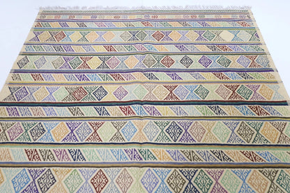 197 x 295 cm | Flat weaved Afghan Tribal Hand Knotted Carpet