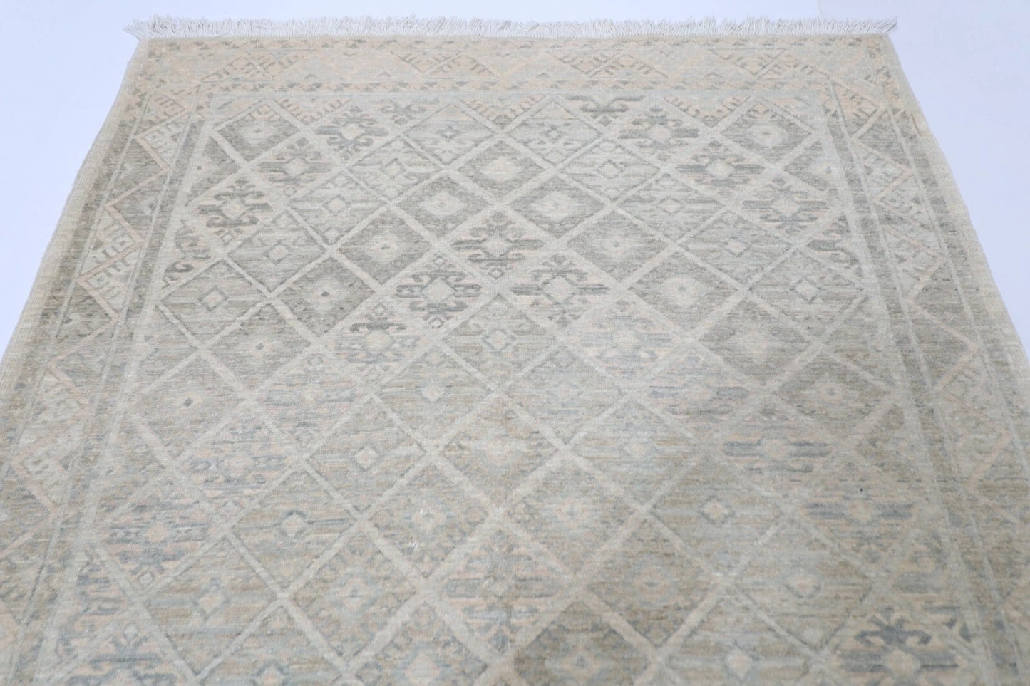 122 x 177 cm | Afghan Tribal Hand Knotted Veg Dye Wool carpet