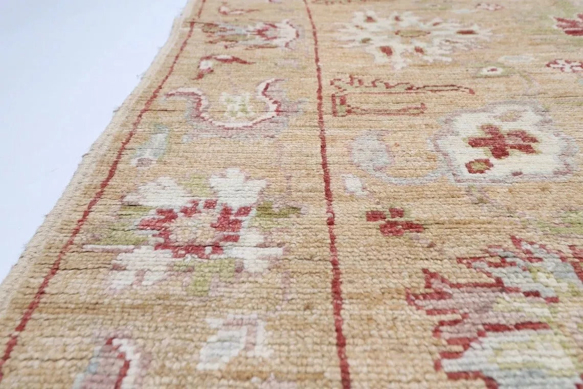141 x 185 cm | Oushak Afghan Tribal Hand Knotted Veg Dye Wool Carpet