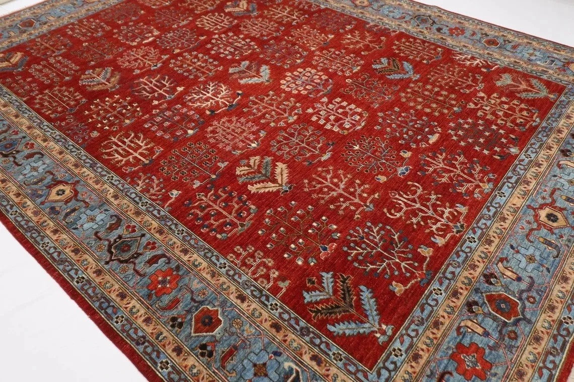 269 x 354 cm | Plants and Trees Afghan Hand Knotted Carpet