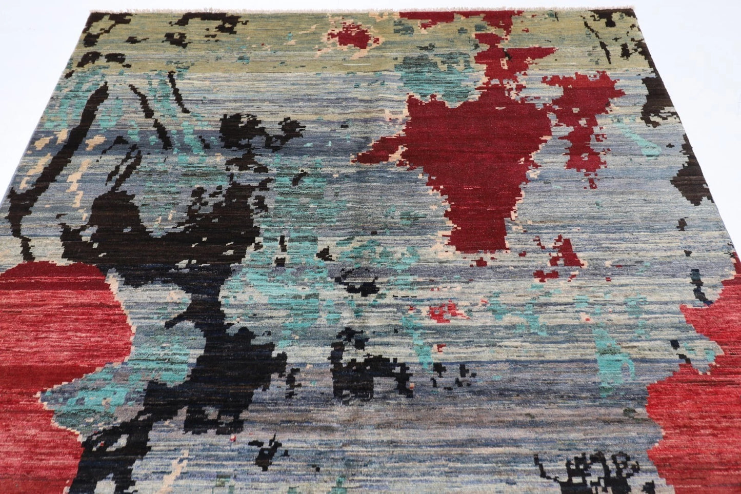 197 x 288 cm | Abstract Afghan Tribal Hand Knotted Carpet