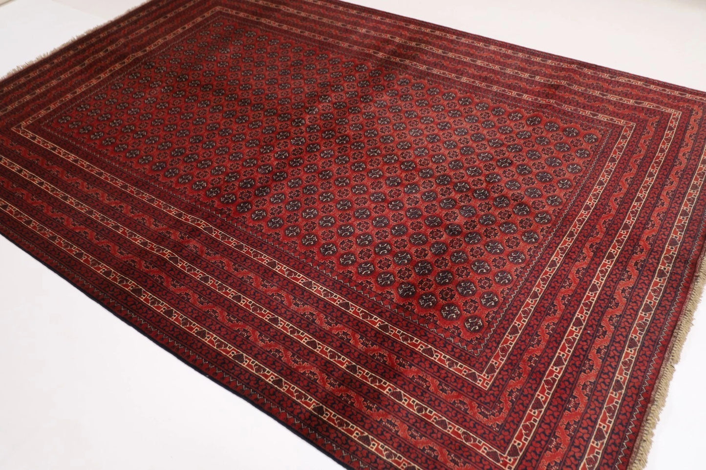204 x 292 cm | Bokhara Afghan Tribal Hand Knotted Carpet