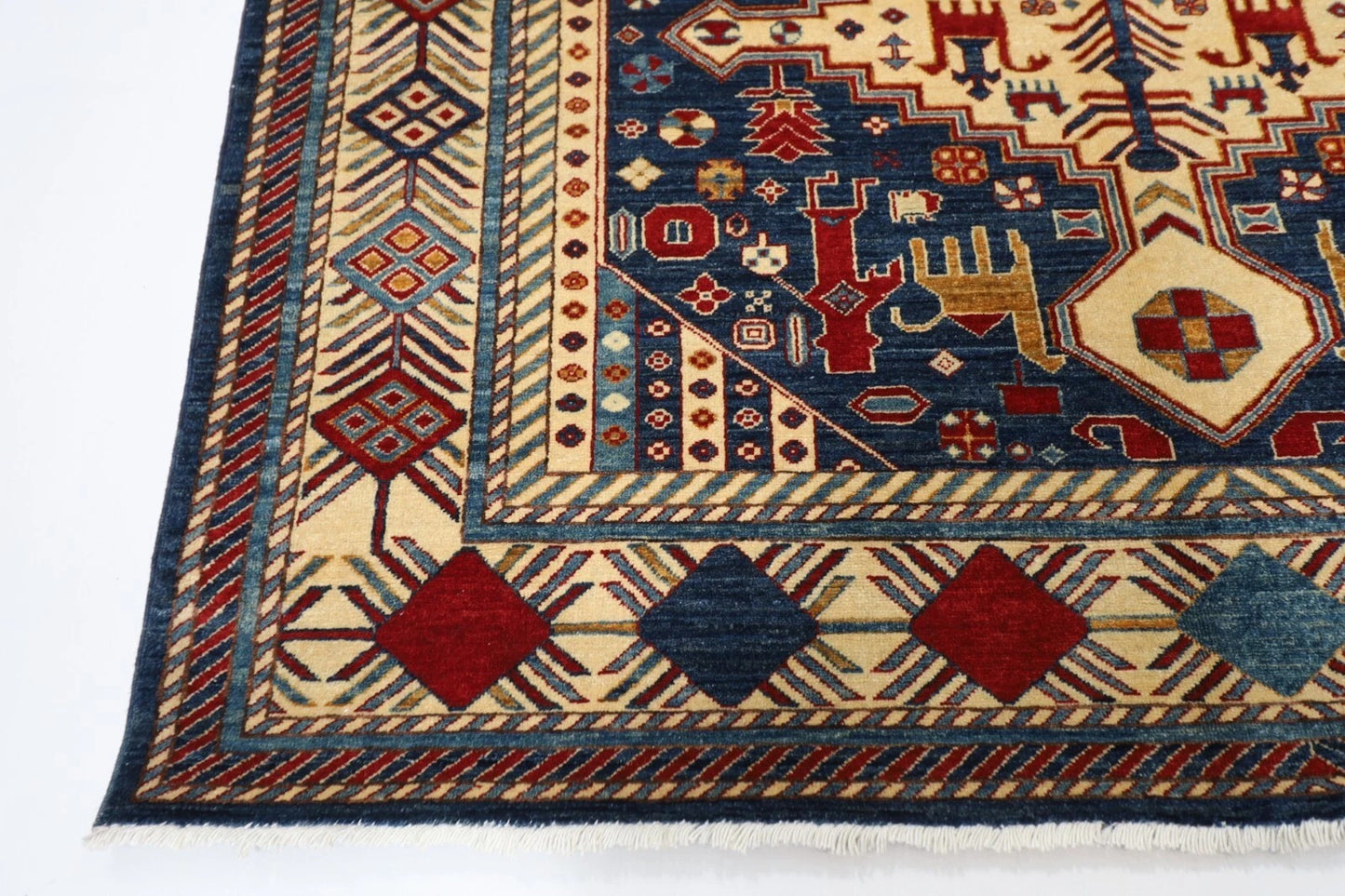 160 x 212 cm | Fine Afghan Tribal Hand Knotted Veg Dye Wool Carpet