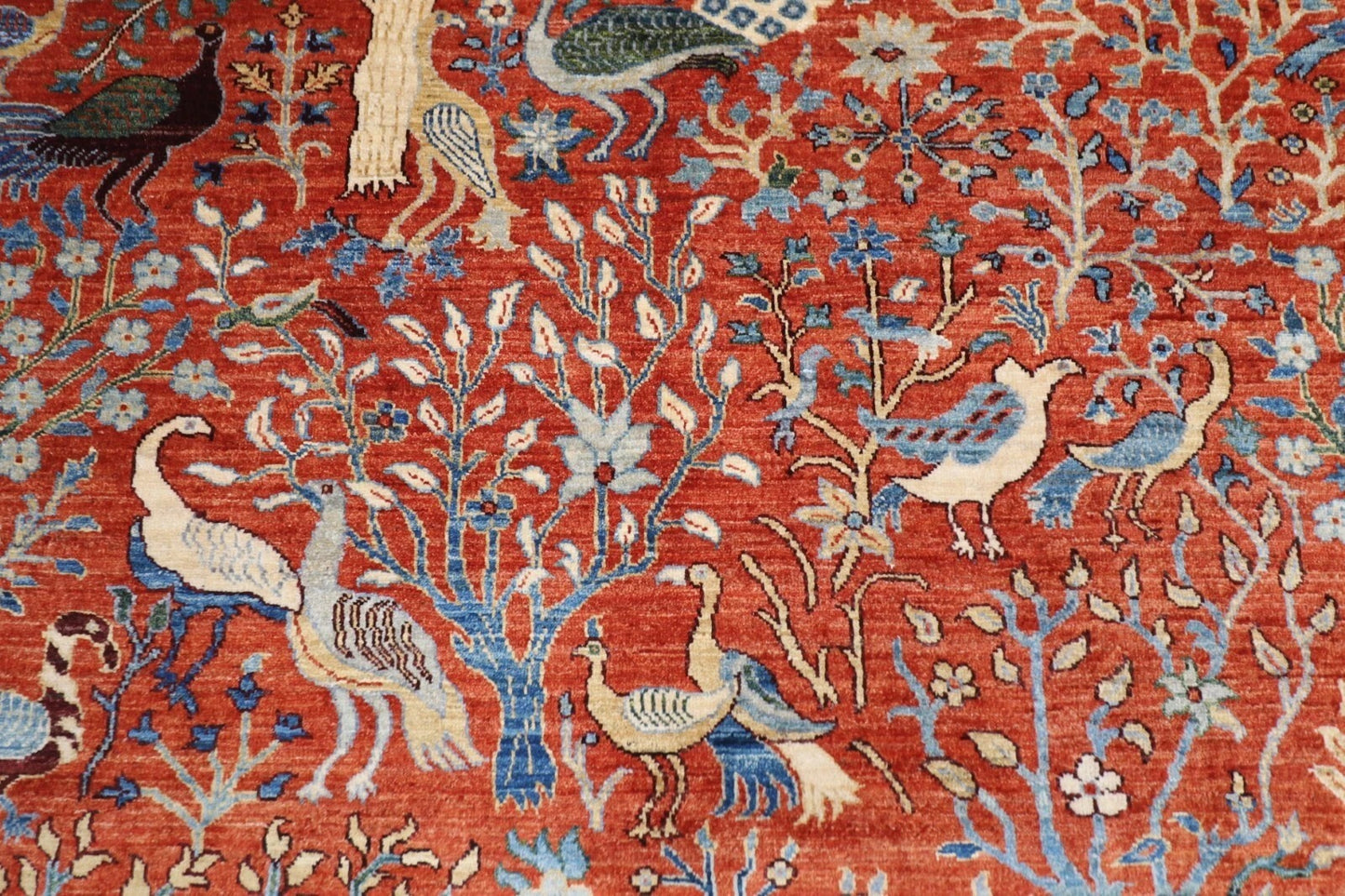 302 x 413 cm | Birds Afghan Hand Knotted Carpet