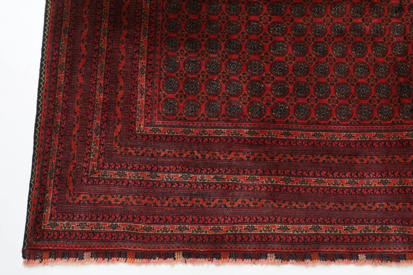 200 x 292 cm | Fine Mori Bokhara Afghan Tribal Hand Knotted Carpet