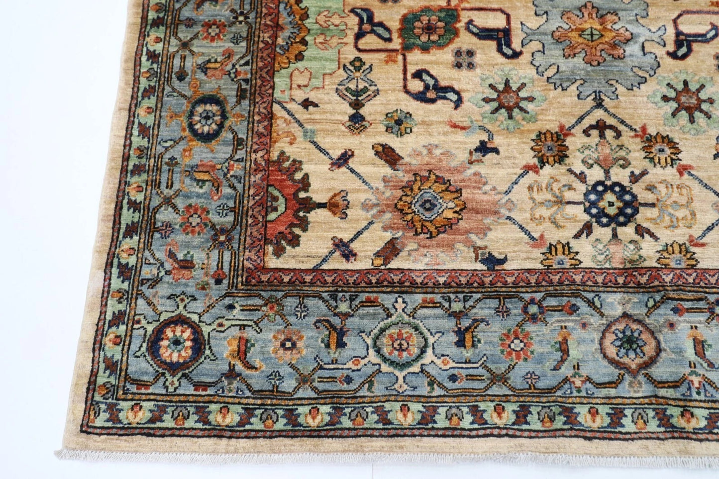 180 x 263 cm |  Aryana Beige Afghan Tribal Hand Knotted Veg Dye Wool carpet
