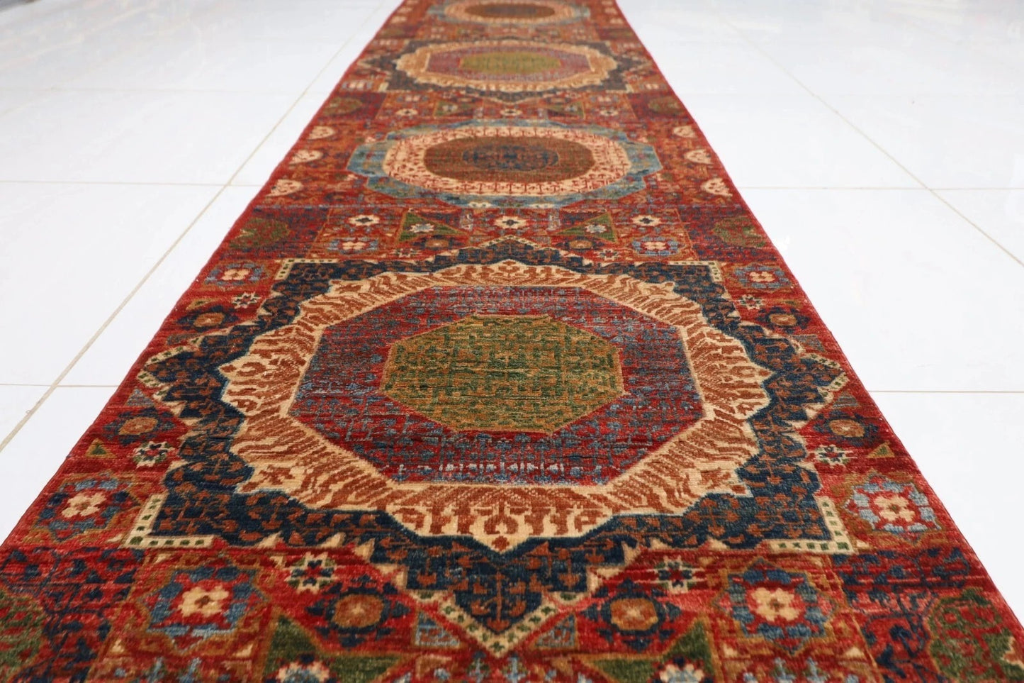 82 x 680 cm | Mamluk Afghan Tribal Hand Knotted Wool Runner