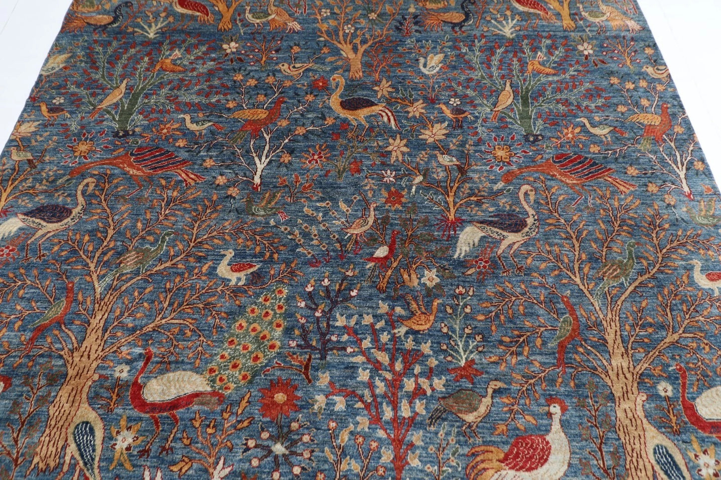 245 x 304 cm | Birds Afghan Tribal Hand Knotted Carpet