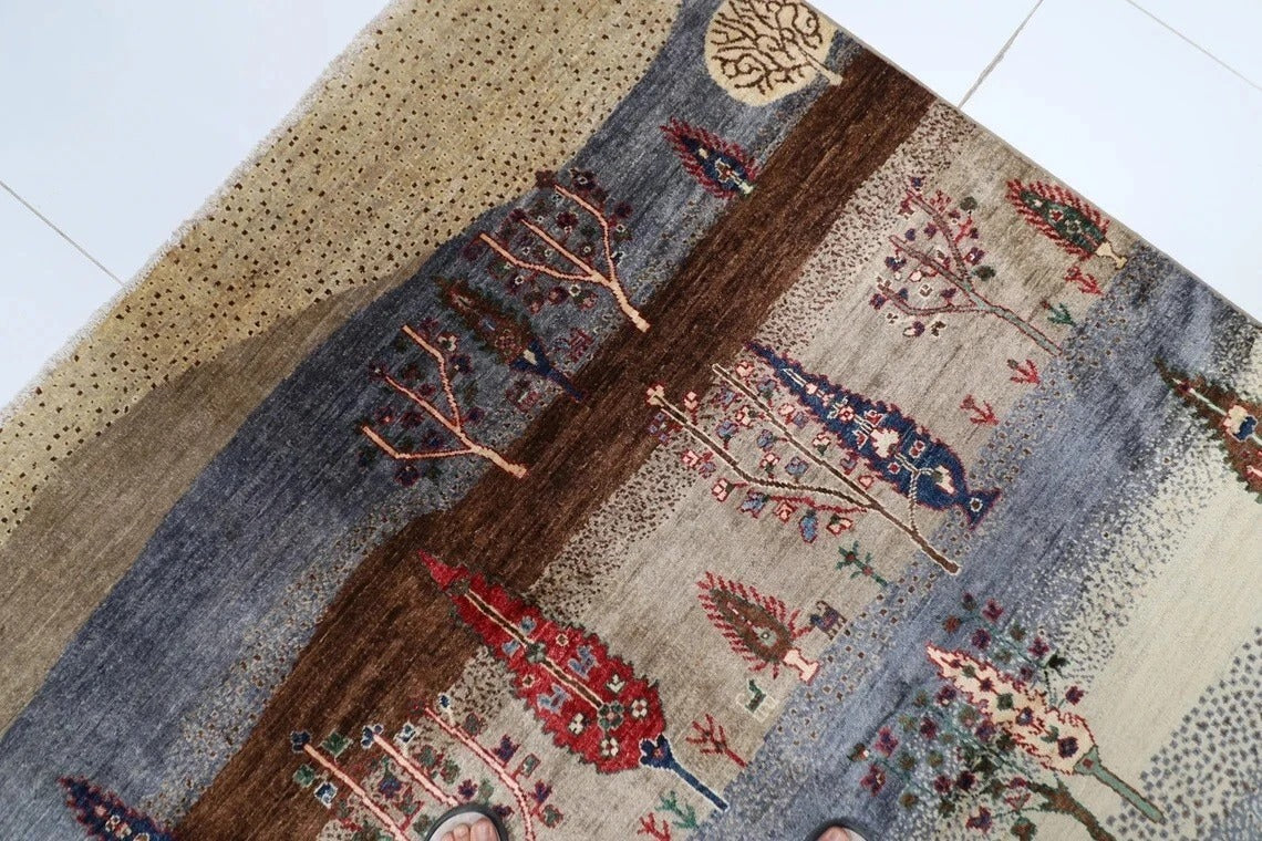 277 x 358 cm | Landscape Afghan Tribal Hand Knotted Carpet