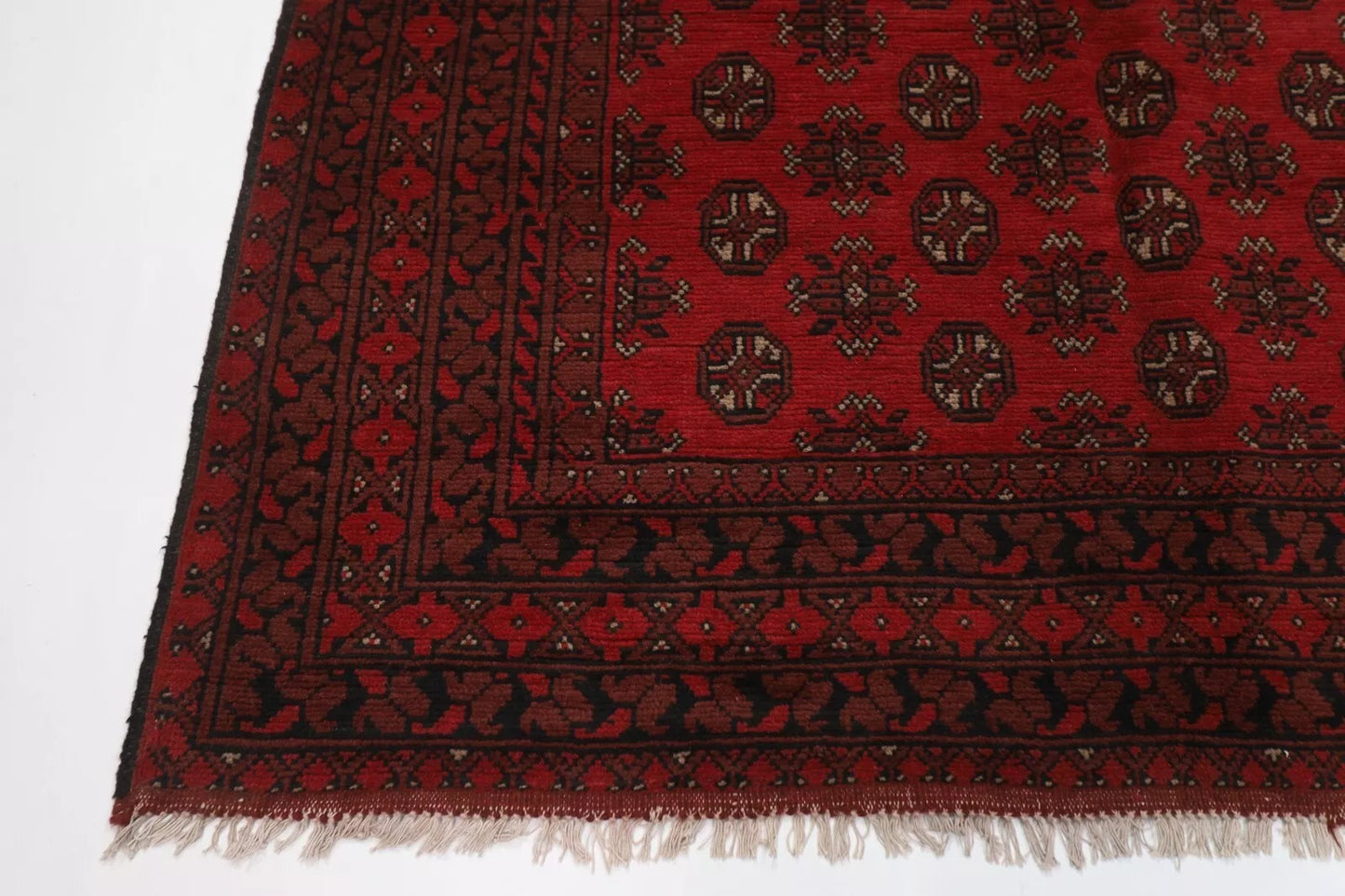 194 x 287 cm | Akja Bokhara Afghan Tribal Hand Knotted Carpet