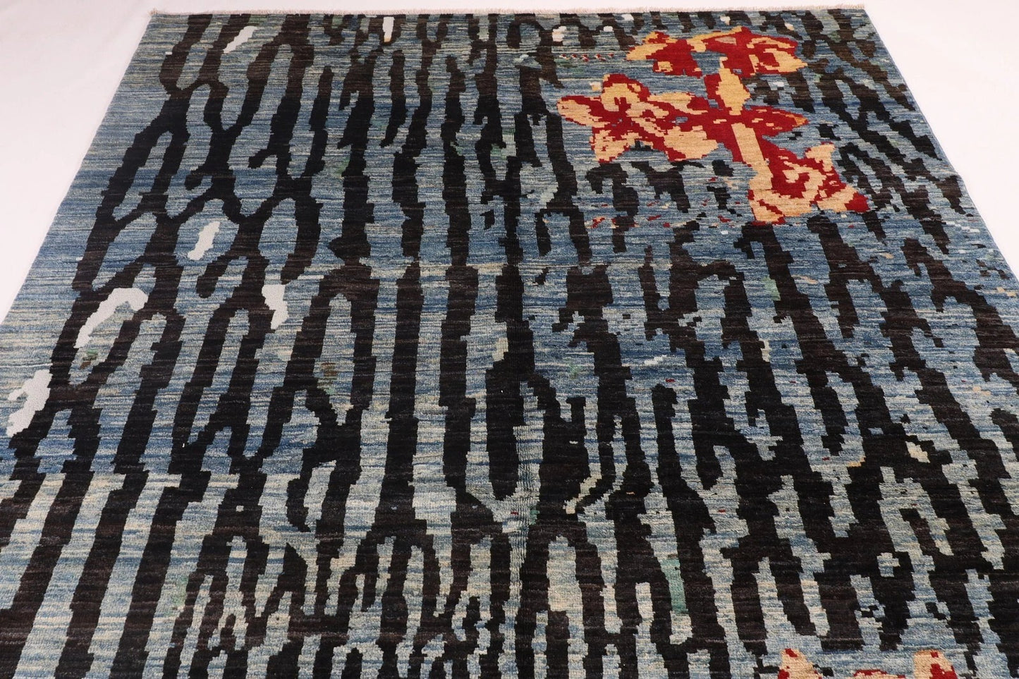 197 x 296 cm | Abstract Afghan Tribal Hand Knotted Carpet