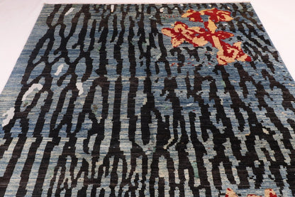 197 x 296 cm | Abstract Afghan Tribal Hand Knotted Carpet