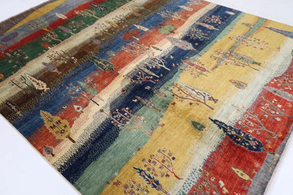 248 x 301 cm | Landscape Afghan Tribal Hand Knotted Carpet