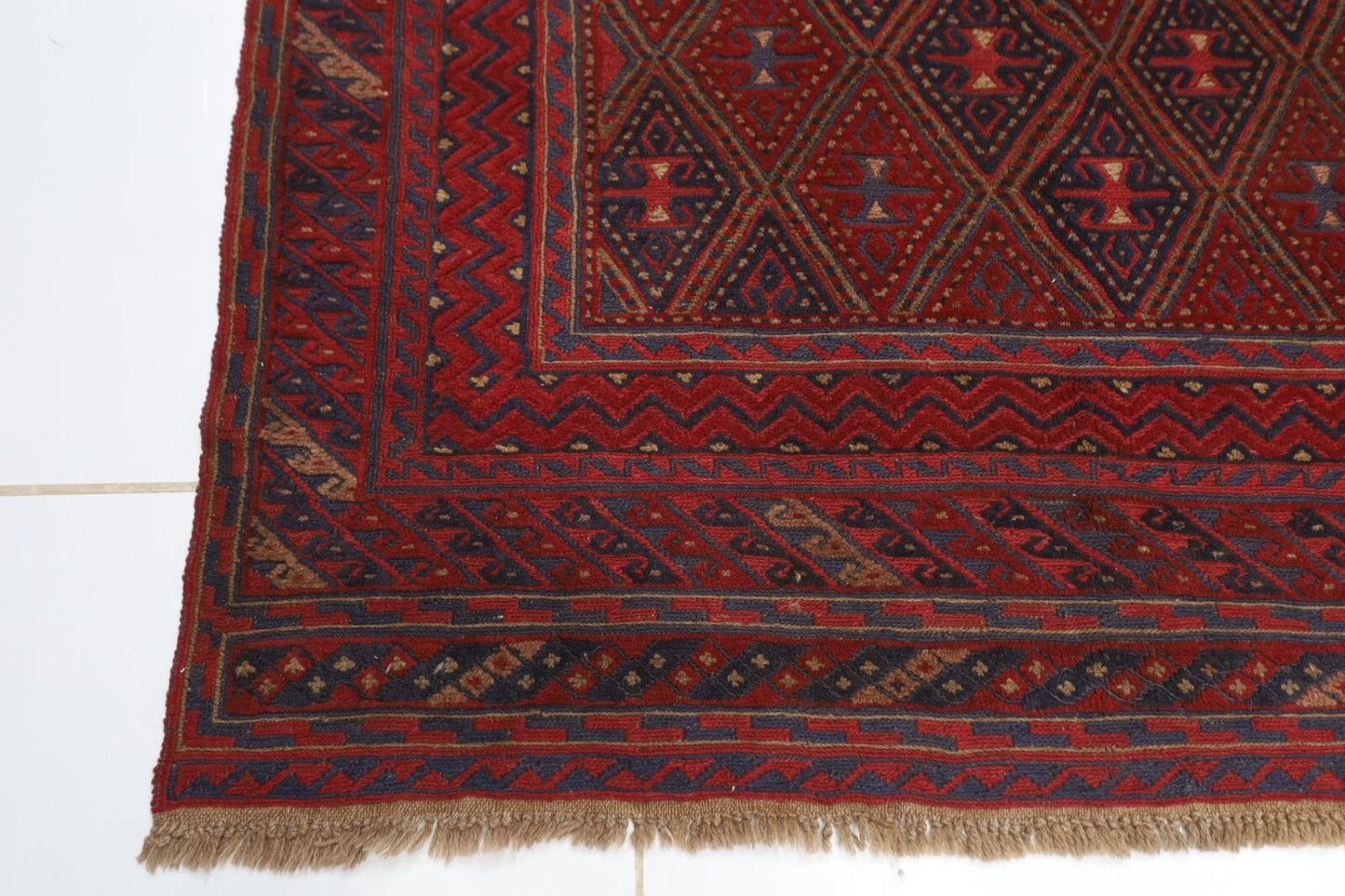 153 x 182 cm | Accent Afghan Tribal Hand Knotted Veg Dye Wool Carpet