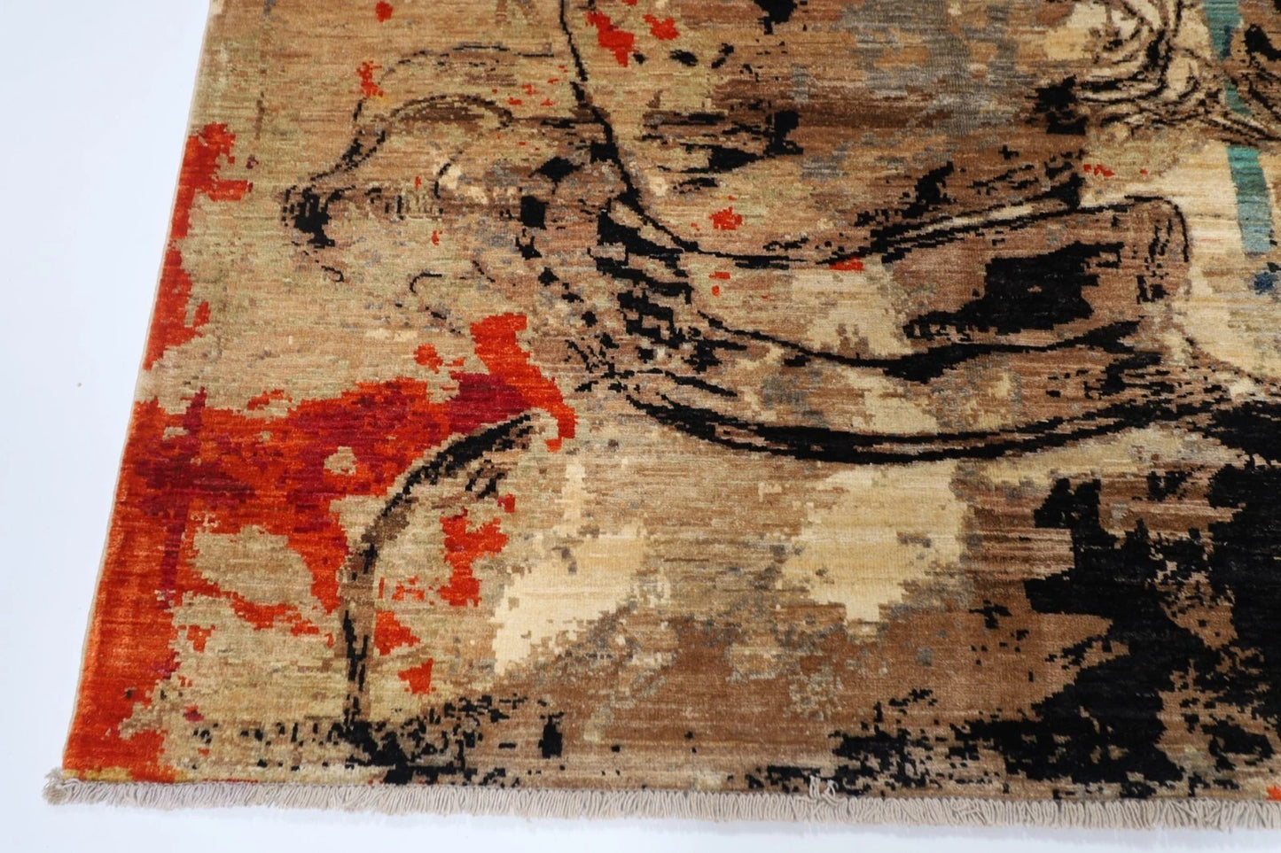 169 x 242 cm | Art Afghan Tribal Hand Knotted Veg Dye Wool Carpet