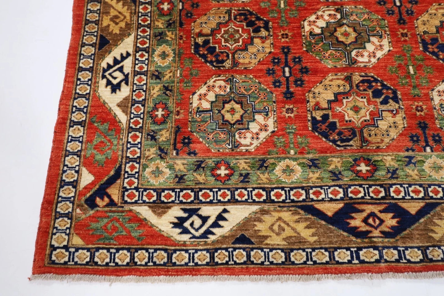 184 x 240 cm | Ersari Afghan Tribal Hand Knotted Veg Dye Wool Carpet