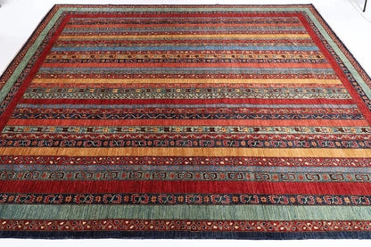 273 x 344 cm | Shawl Afghan Tribal Hand Knotted Carpet