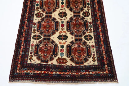 113 x 204 cm | Baluch Afghan Tribal Hand Knotted Veg Dye Wool carpet