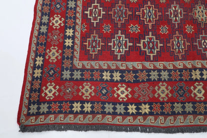 180 x 231 cm | Sumak Afghan Tribal Hand Knotted Veg Dye Wool Kilim