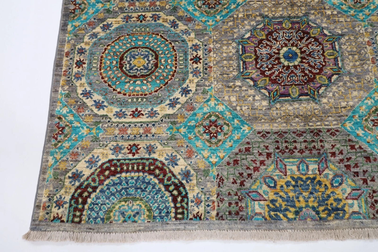 143 x 198 cm | Mamluk Afghan Tribal Hand Knotted Veg Dye Wool Carpet