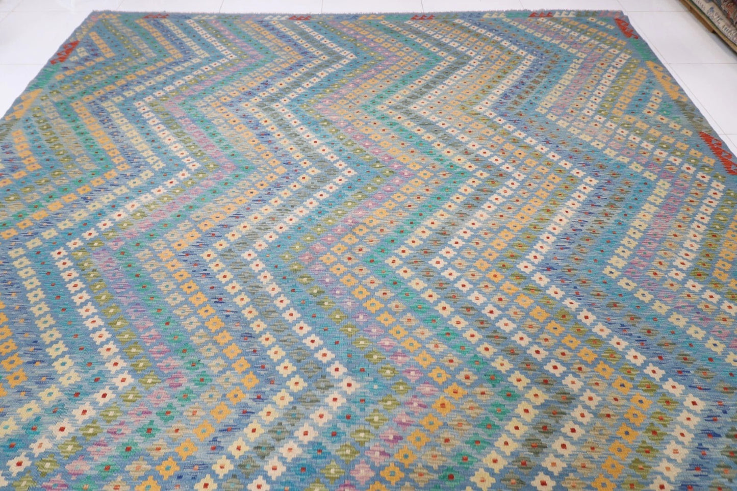 318 x 416 cm | Flat Weaved Afghan Tribal Hand Knotted Kilim