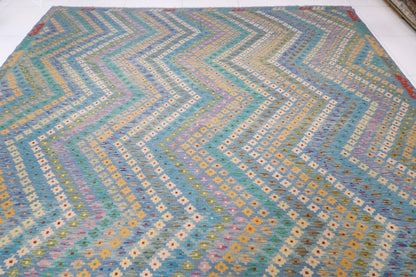 318 x 416 cm | Flat Weaved Afghan Tribal Hand Knotted Kilim