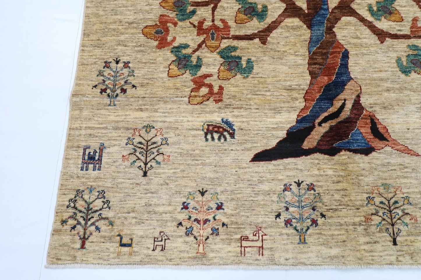 171 x 242 cm | Afghan Tribal Hand Knotted Veg Dye Wool Carpet