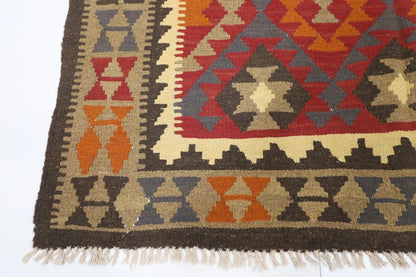 157 x 250 cm | Flat Weave Afghan Tribal Hand Knotted Veg Dye Wool Carpet