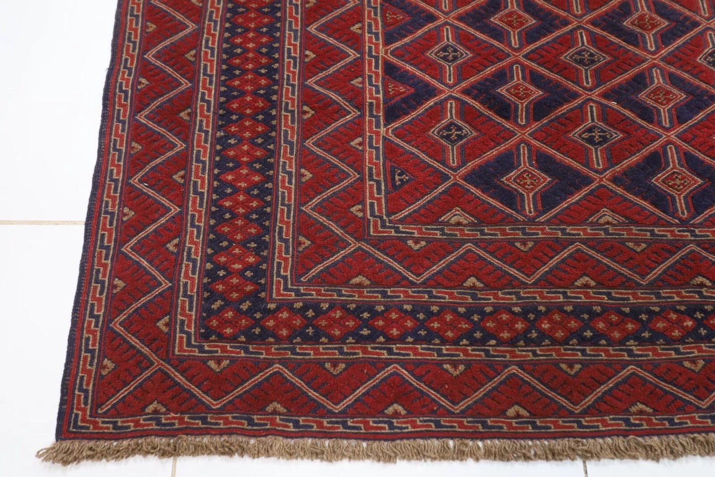 202 x 265 cm | Flat Weaved Carpet Kilim Afghan Tribal Hand Knotted Carpet