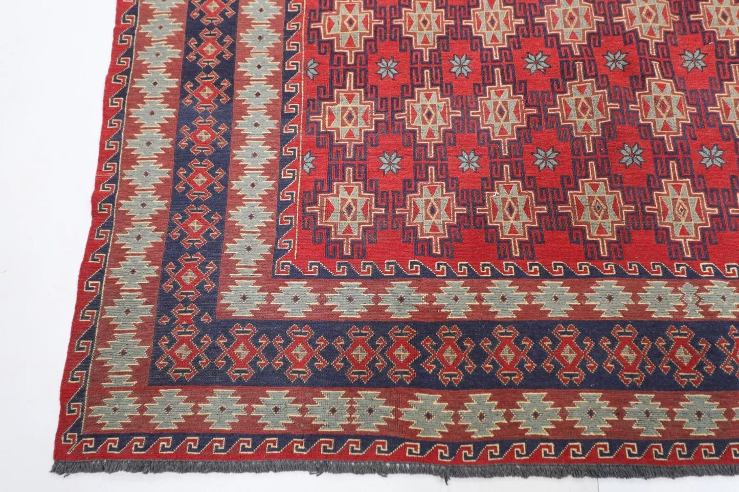 217 x 305 cm | Sumak Afghan Tribal Hand Knotted Kilim