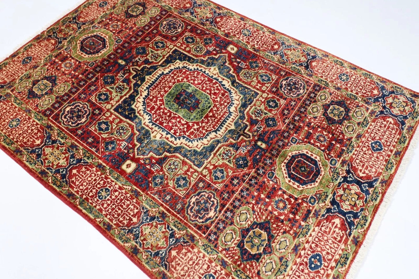 123 x 173 cm | Mamluk Afghan Tribal Hand Knotted Veg Dye Wool carpet