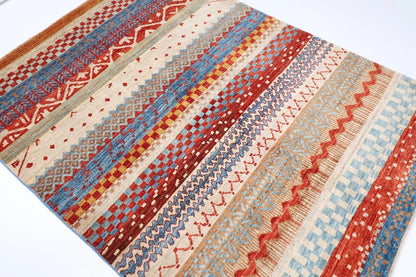 156 x 210 cm | Fine Afghan Tribal Hand Knotted Veg Dye Wool Carpet