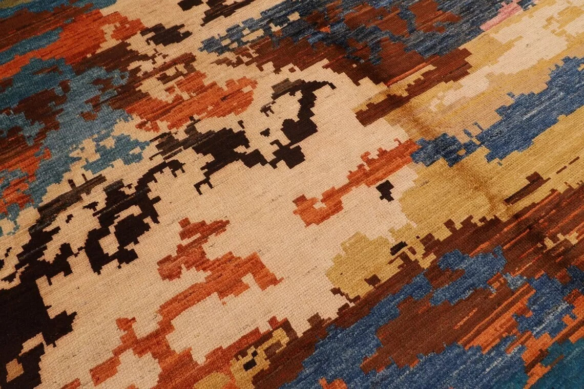 197 x 298 cm | Abstract Afghan Tribal Hand Knotted Carpet