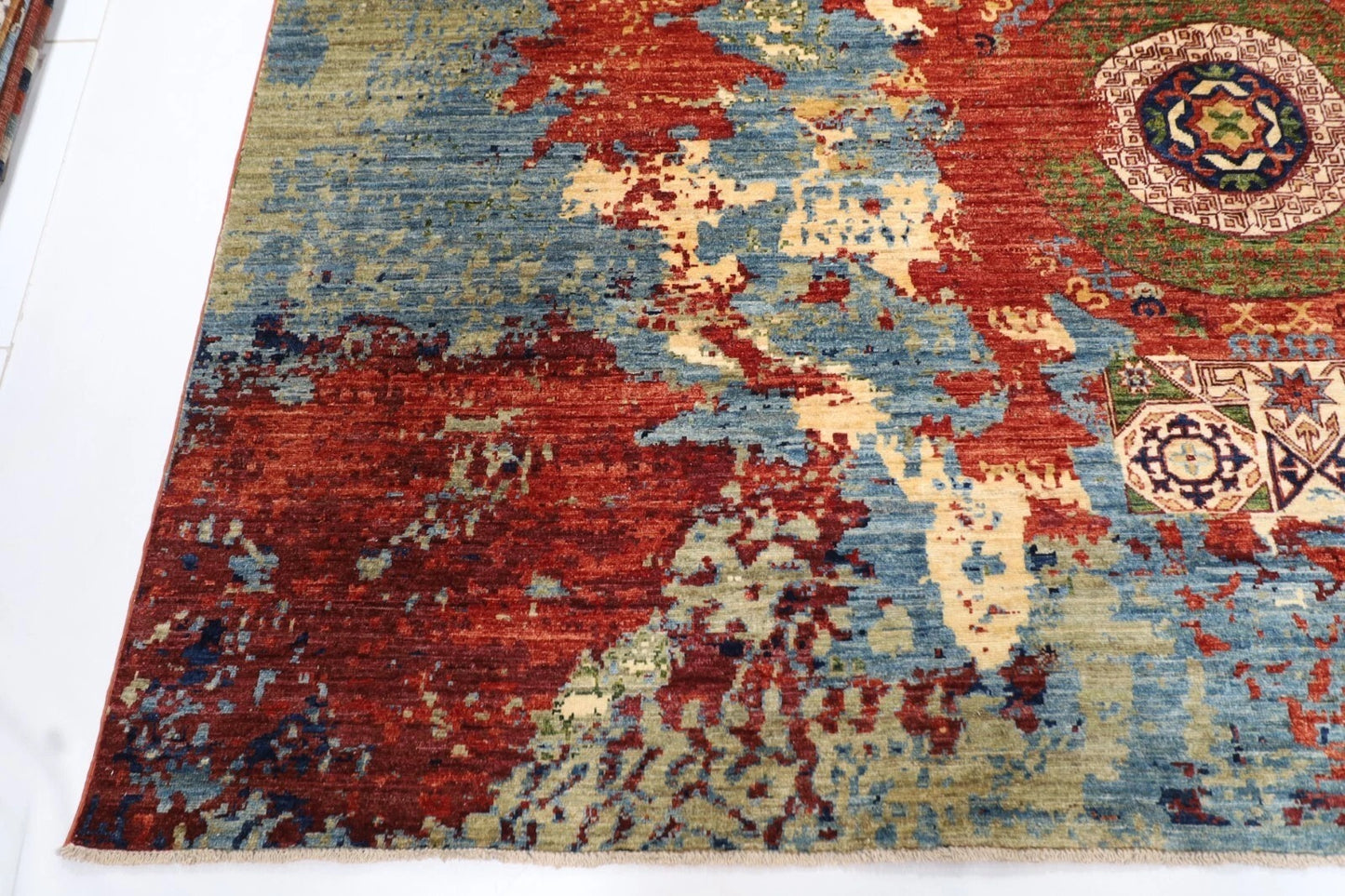 307 x 435 cm | Abstract Mamluk Afghan Hand Knotted Carpet