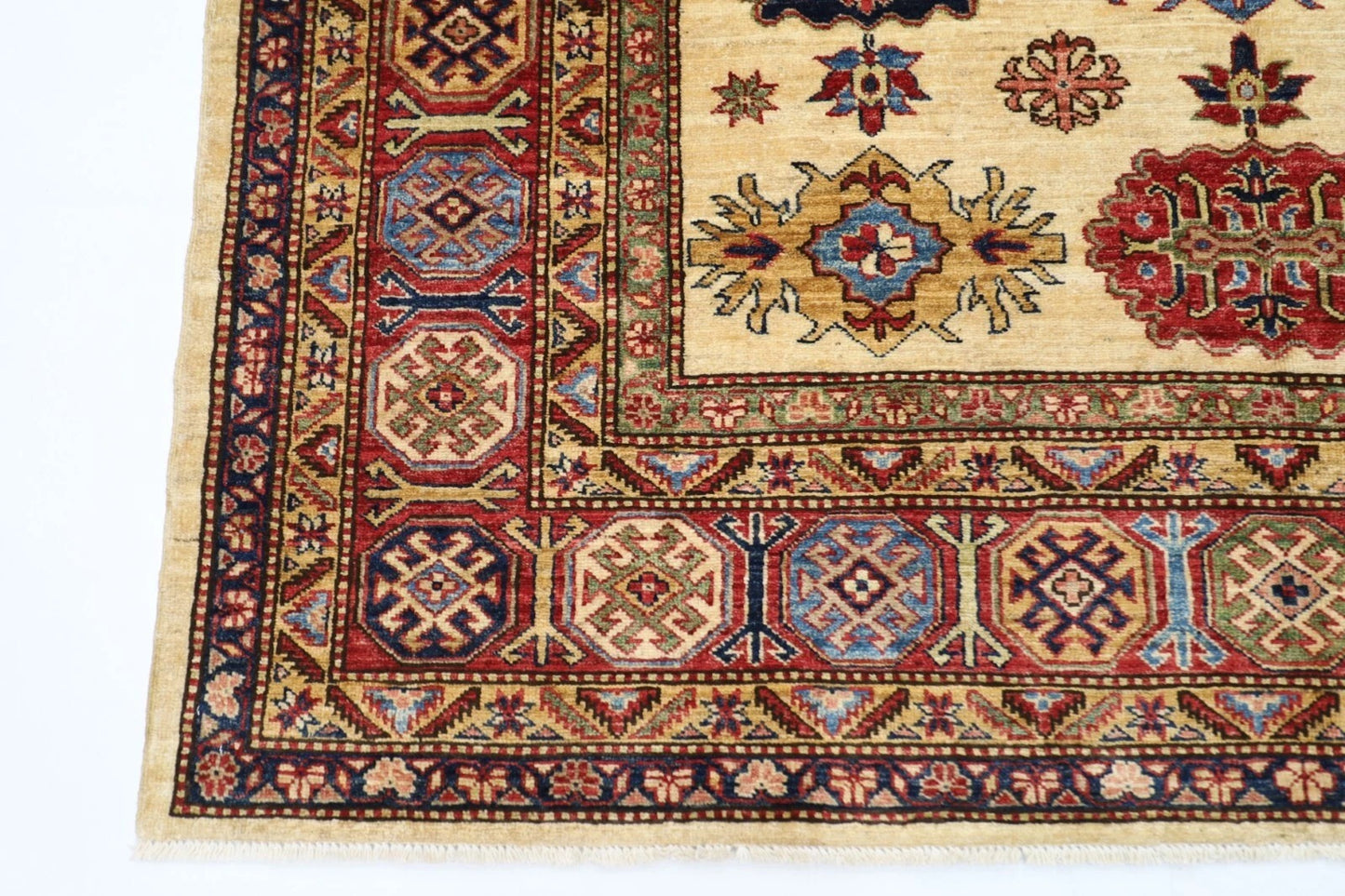 185 x 286 cm | Kazak Afghan Tribal Hand Knotted Carpet