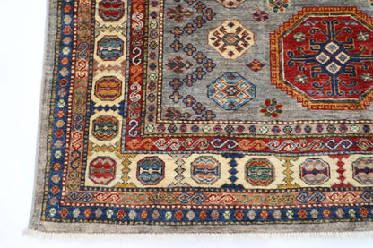 150 x 208 cm | Kazak Afghan Tribal Hand Knotted Veg Dye Wool carpet