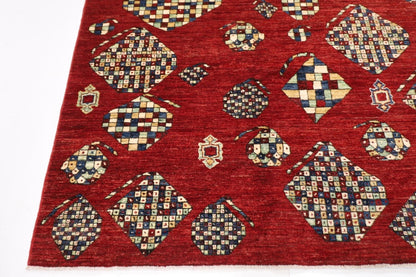 250 x 296 cm | Pomegranate Afghan Tribal Hand Knotted Carpet
