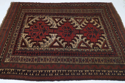 177 x 254 cm | Vintage Kilim Afghan Tribal Hand Knotted Veg Dye Wool Carpet