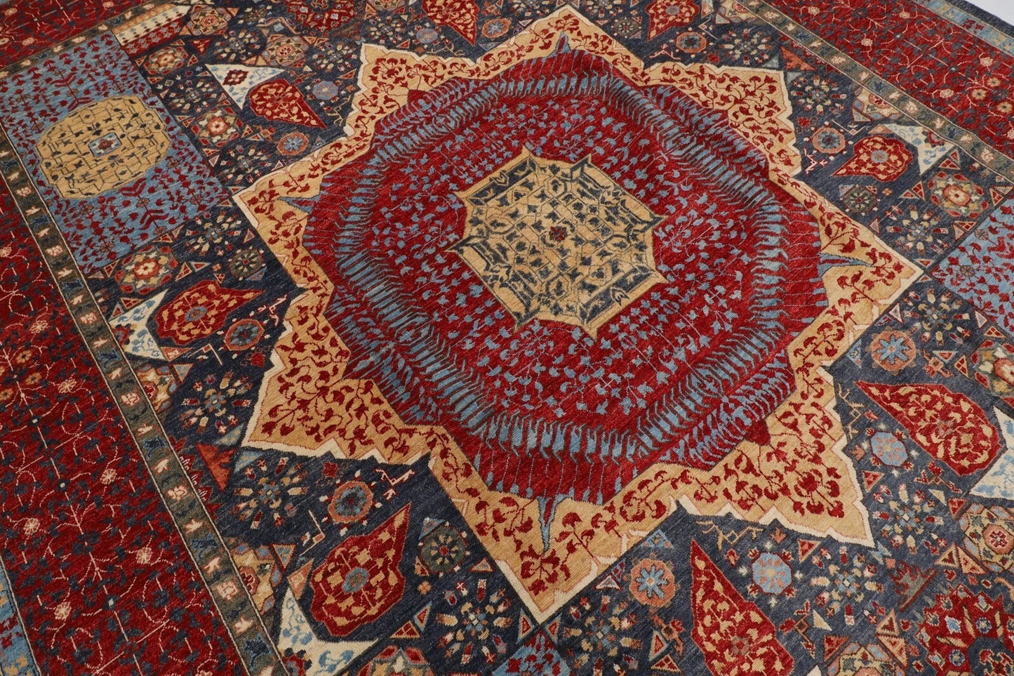 302 x 413 cm | Mamluk Afghan Tribal Hand Knotted Carpet