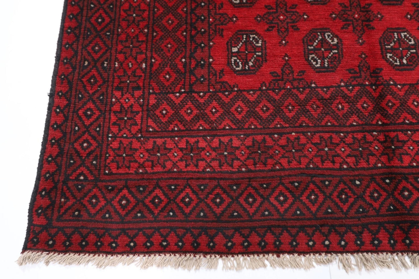 160 x 235 cm | Akja Bokhara Afghan Tribal Hand Knotted Veg Dye Wool Carpet