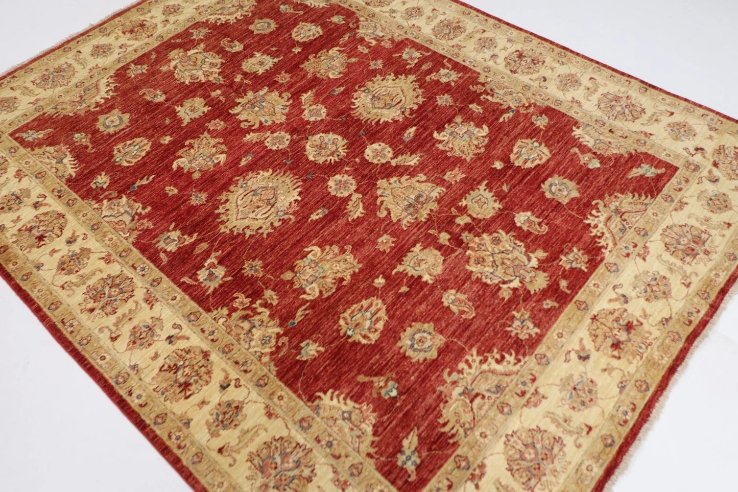 195 x 242 cm | Chobi Afghan Tribal Hand Knotted Veg Dye Wool Carpet