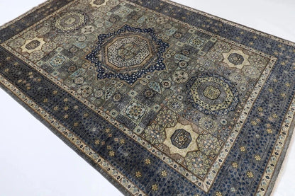 183 x 269 cm |  High Quality Mamluk Gray Afghan Tribal Hand Knotted Veg Dye Wool carpet