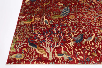 248 x 308 cm | Birds Afghan Tribal Hand Knotted Carpet