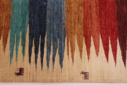 200 x 308 cm | Striped Gabbeh Afghan Tribal Hand Knotted Carpet