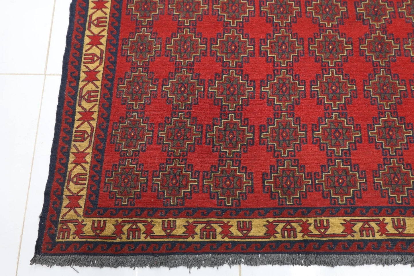 198 x 294 cm | Sumak Flat Weaved Afghan Tribal Hand Knotted Carpet
