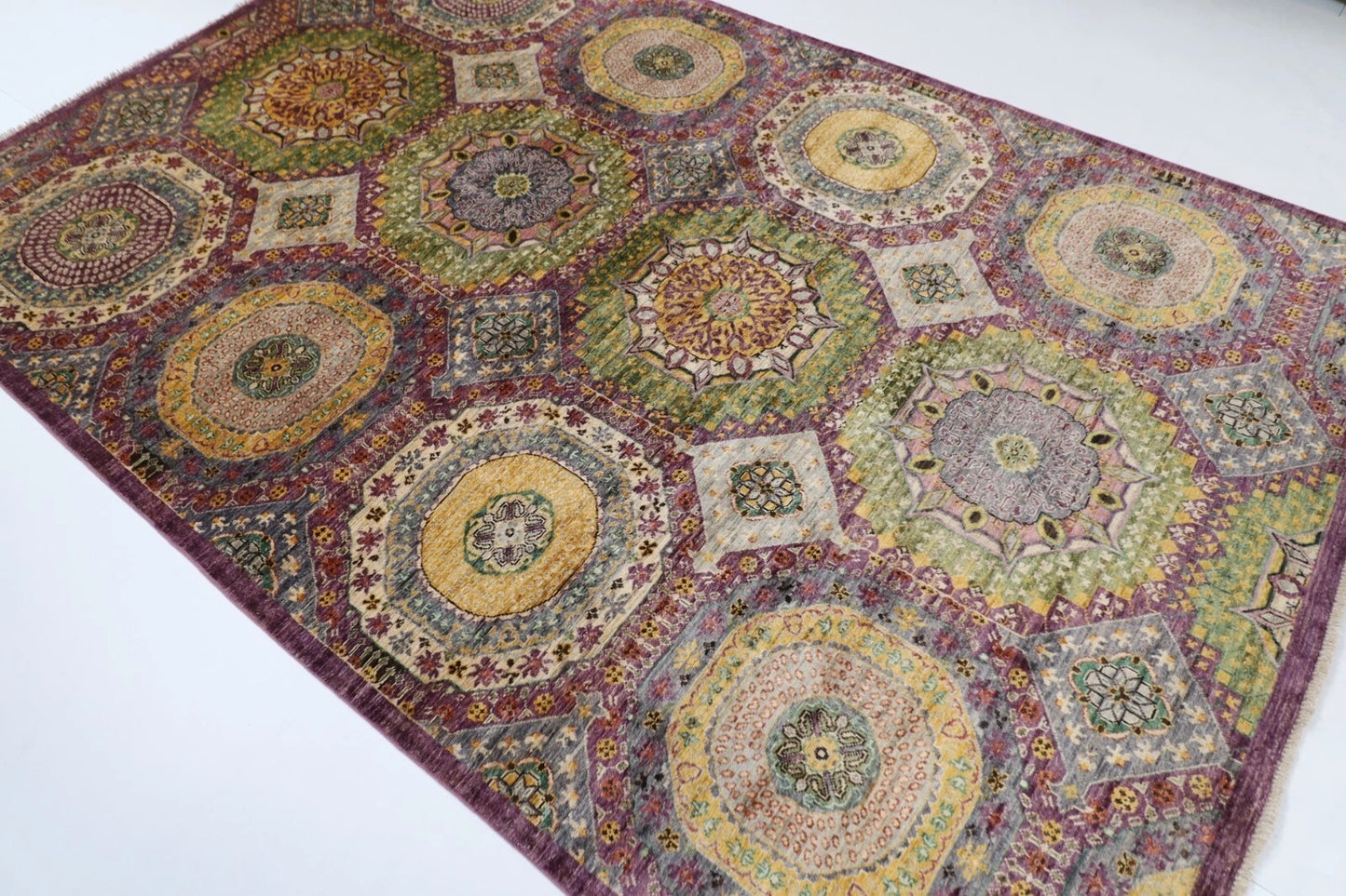197 x 295 cm | Mamluk Afghan Tribal Hand Knotted Carpet