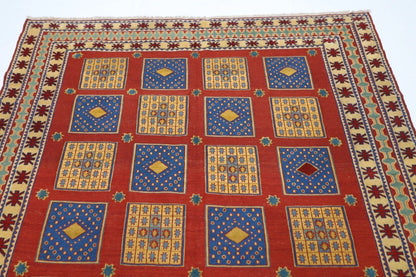 188 x 234 cm | Kilim Afghan Tribal Hand Knotted Veg Dye Wool Carpet