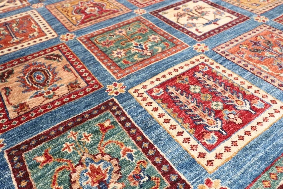 400 x 560 cm | Bakhtiari Large Size Area Rug Afghan Hand Knotted Carpet Blue Color Rug