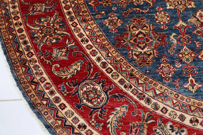 305 x 310 cm | Kazak Afghan Tribal Hand Knotted Wool Round Carpet