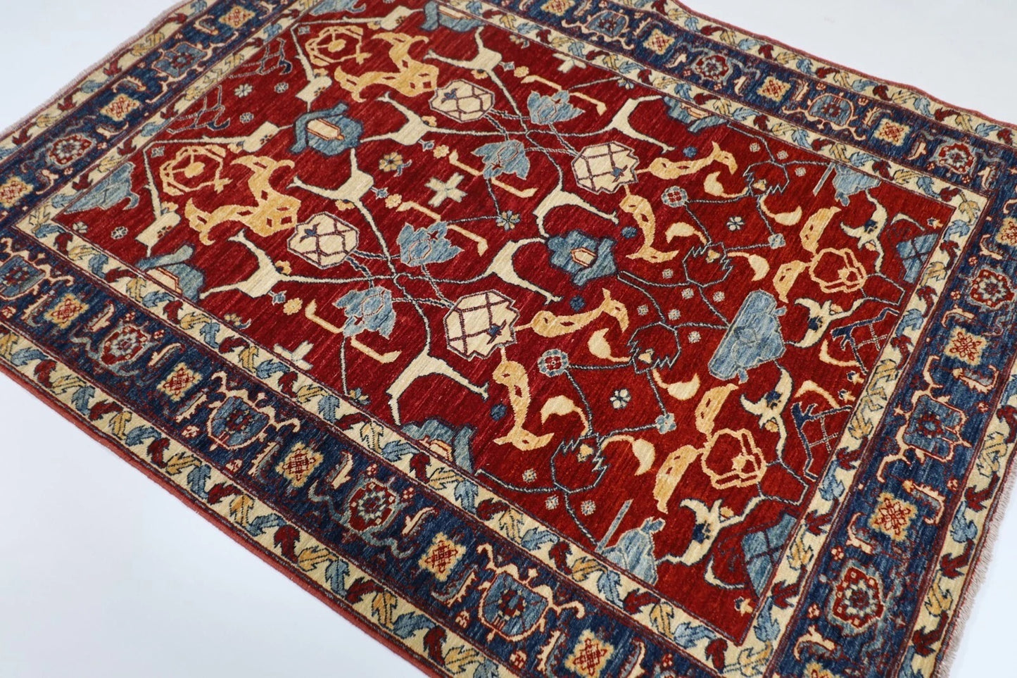 159 x 205 cm | Bidjar Afghan Tribal Hand Knotted Veg Dye Wool Carpet